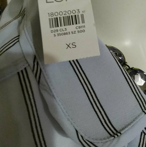 Loft Striped Button Down Blouse XS S - Picture 3 of 3